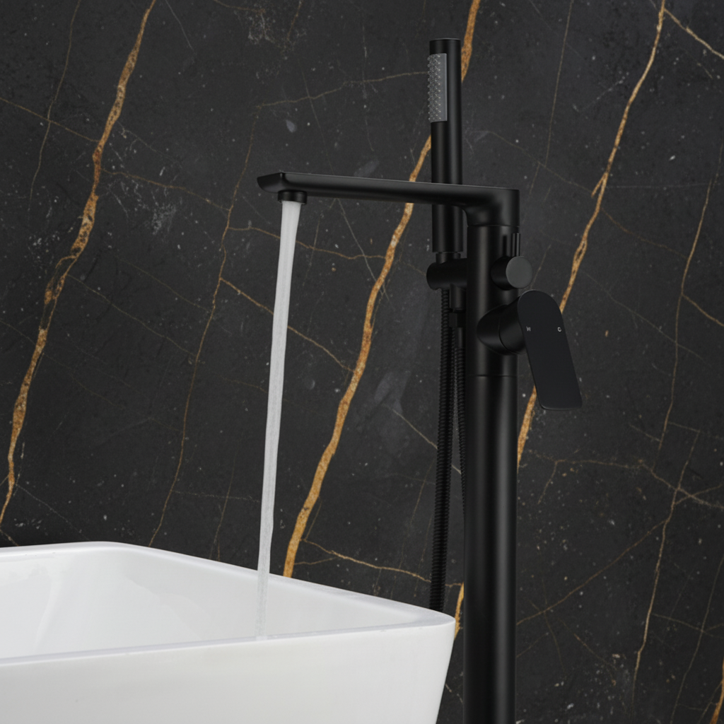Emilia vrijstaande badkraan – matzwart