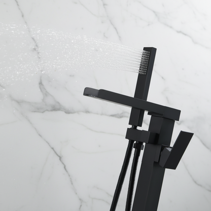 Lisandro Vrijstaande Badkraan – Watervaluitloop – Matzwart