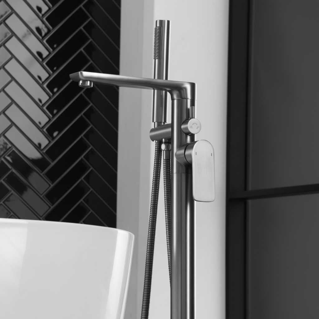 Emilia vrijstaande badkraan – Gunmetal Grey