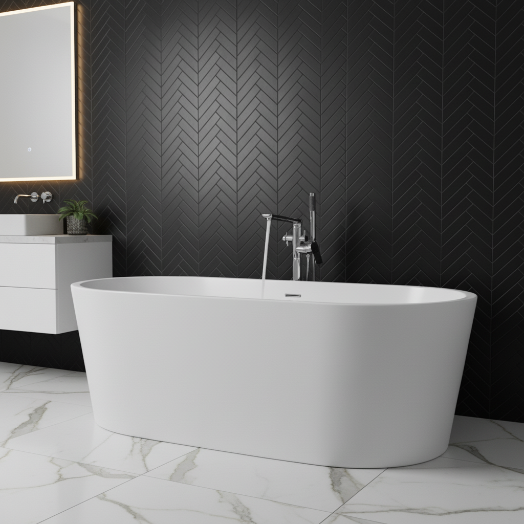 Emilia Vrijstaande Badkraan — Chroom