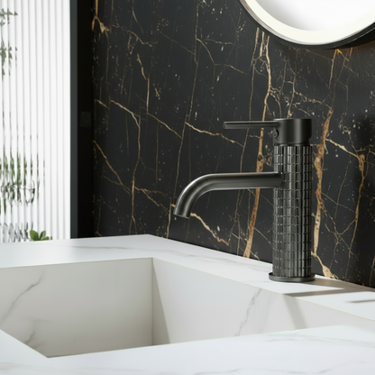 Angelica wastafelkraan op wastafelblad - Gunmetal Grey