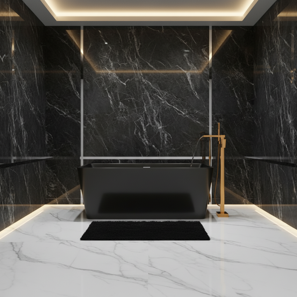 Lisandro vrijstaande badkraan – watervaluitloop – geborsteld goud