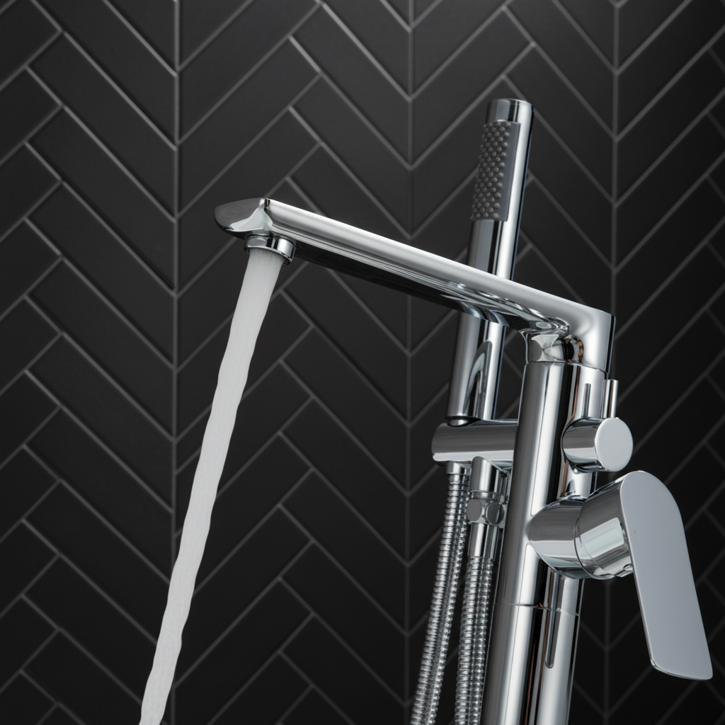 Emilia Vrijstaande Badkraan — Chroom