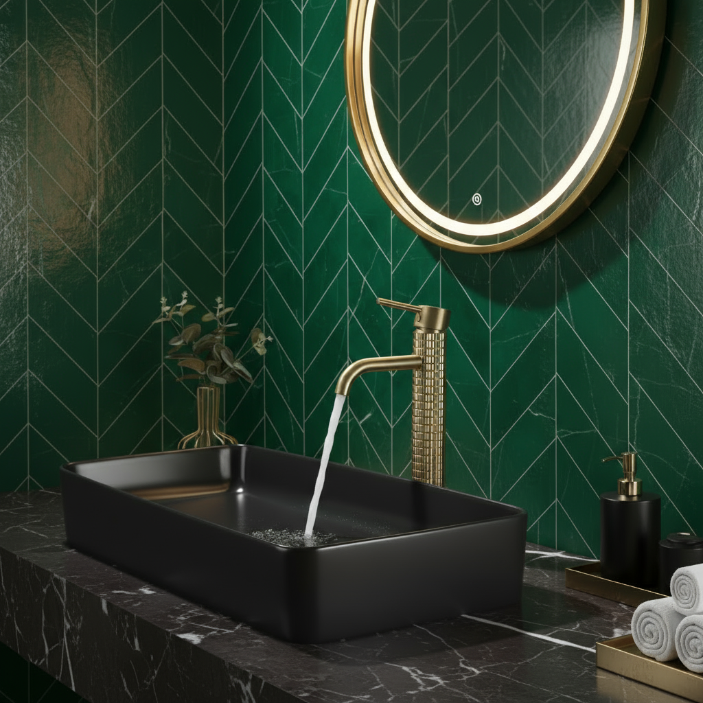 Angelica hoge wastafelkraan - geborsteld goud