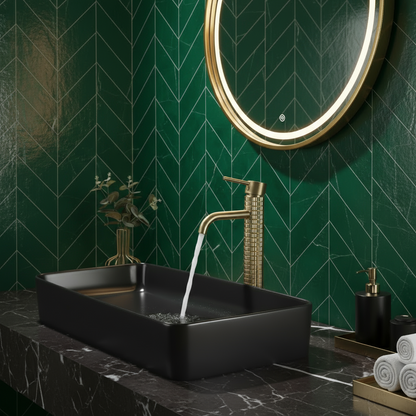 Angelica hoge wastafelkraan - geborsteld goud