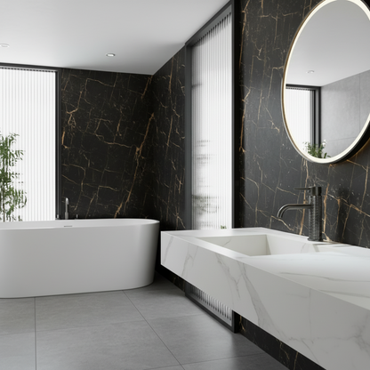 Angelica wastafelkraan op wastafelblad - Gunmetal Grey