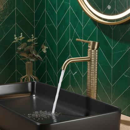 Angelica hoge wastafelkraan - geborsteld goud