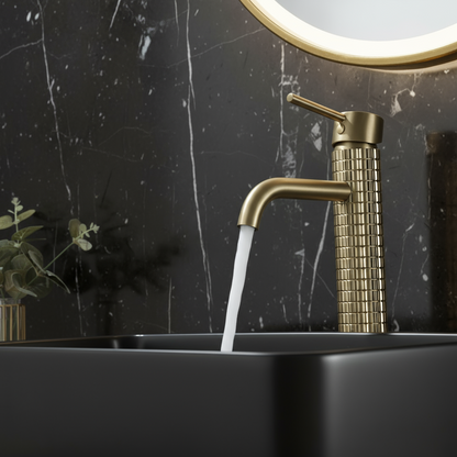 Angelica hoge wastafelkraan - geborsteld goud