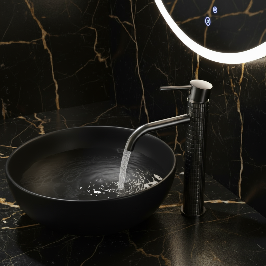 Angelica hoge wastafelkraan - Gunmetal Grey