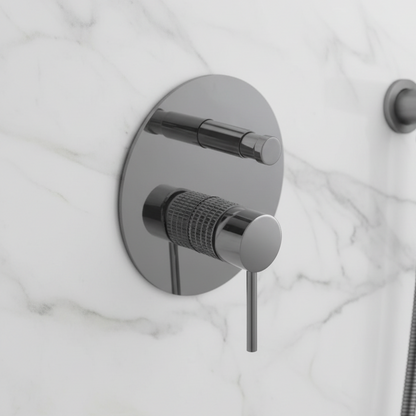 Angelica inbouwdouchesysteem – regendouche en handdouche – staalgrijs