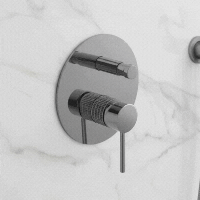 Angelica inbouwdouchesysteem – regendouche en handdouche – staalgrijs