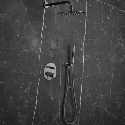 Angelica inbouwdouchesysteem – regendouche en handdouche – staalgrijs