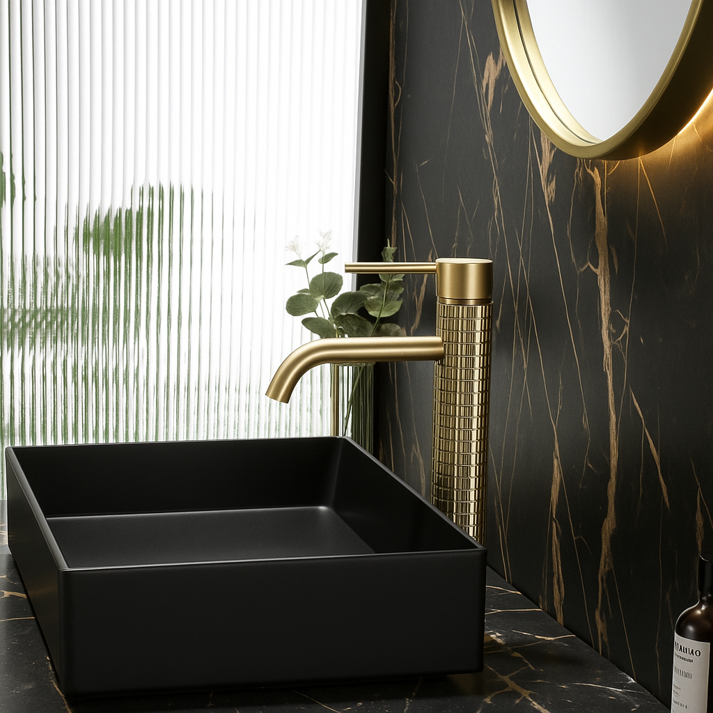 Angelica hoge wastafelkraan - geborsteld goud