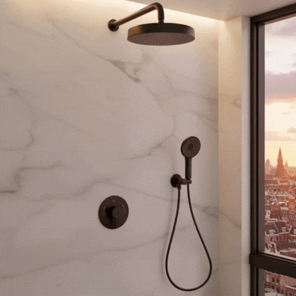 Amalia Inbouwdouchesysteem – Regen- en handdouche – Matzwart