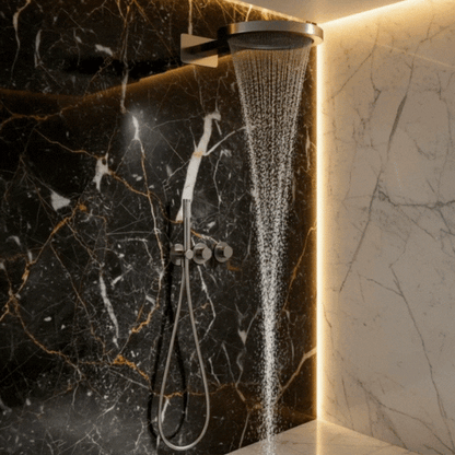 Marino Thermostatic Concealed Shower System — Rain & Waterfall — Chrome