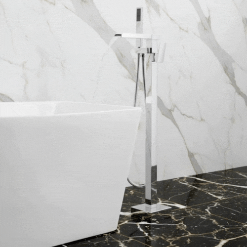 Lisandro Vrijstaande Badkraan – Watervaluitloop – Chroom