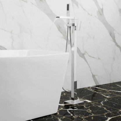 Lisandro Vrijstaande Badkraan – Watervaluitloop – Chroom