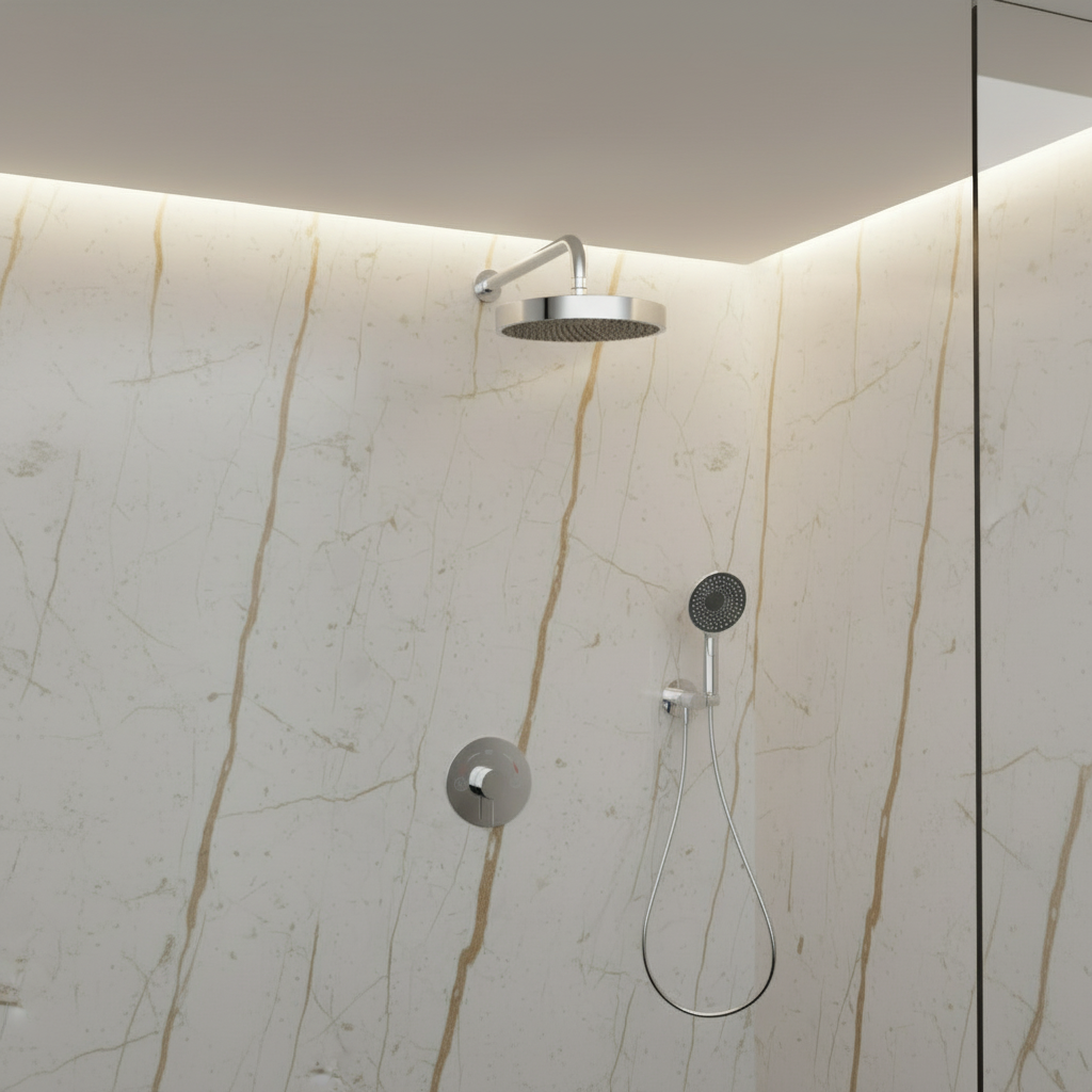 Amalia Inbouwdouchesysteem – Regen- en handdouche – Chroom