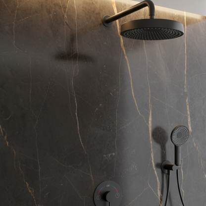 Amalia Inbouwdouchesysteem – Regen- en handdouche – Matzwart
