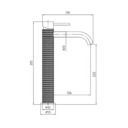 Angelica hoge wastafelkraan - geborsteld goud