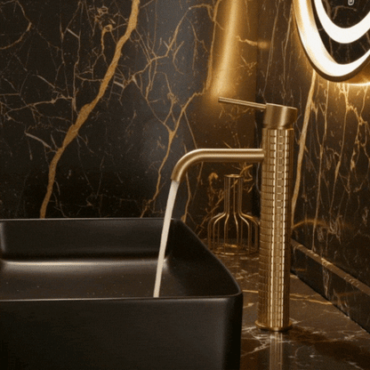 Angelica hoge wastafelkraan - geborsteld goud